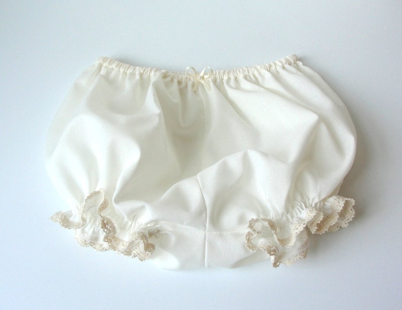 Baby bloomers,diaper cover, girl diaper cover,bloomers with lace, baby diaper cover White or Ivory size Newborn 3T image 1