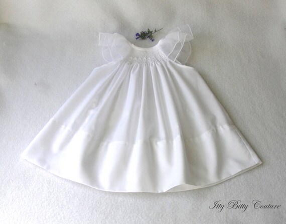 Smocked baptism dress sales
