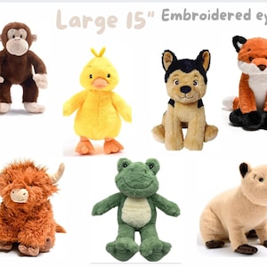 15" Personalized Stuffies. Keepsake of loved one remains. Pet urn.