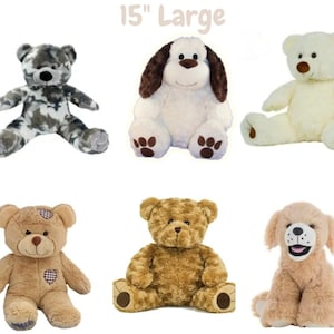 15&quot; Personalized Stuffies. Keepsake of loved one remains, send a sweet message, record your baby heartbeat.