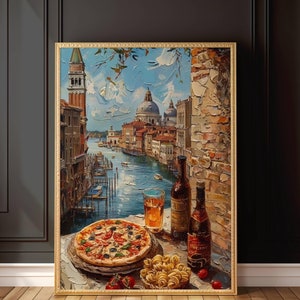 Pintura de Venecia, impresión de viaje de Venecia, cartel de arte de la pared de la ciudad, arte de pared para el hogar, pintura de Italia
