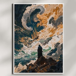 Cartel samurái | Pintura estética samurai | guerrero japonés | Arte de pared | Guerrero japonés tradicional | cartel japonés