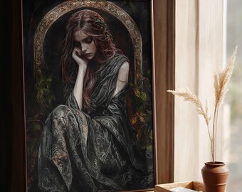 Lilith Print, Art gothique féminin, Dark Fantasy Wall Art, Œuvre mythologique, Art gothique féminin, Dark Home Decor