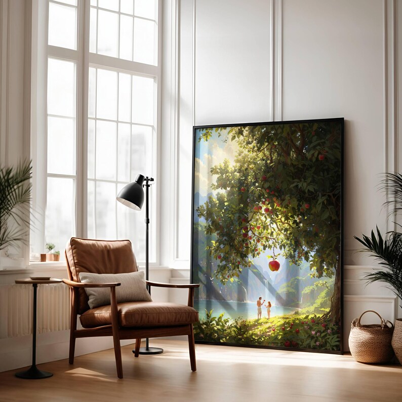 Adam and Eve in the Garden of Eden - Fantasy Art | Esoteric Poster ...