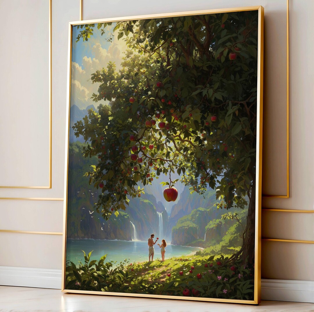 Adam and Eve in the Garden of Eden - Fantasy Art | Esoteric Poster ...