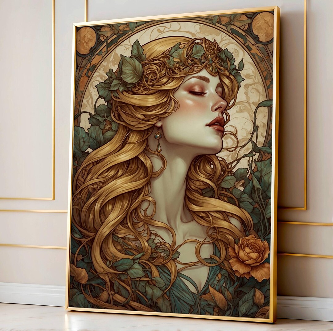 Flora - Art Nouveau Nature Goddess Print | Mystical Illustration With ...