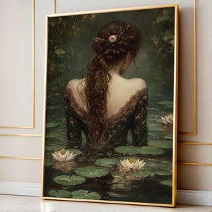 Ophelia Print / Dark Academia Print / Vintage Style Art / Gothic Poster / Dark Academia Art / Moody Print / cottagecore
