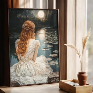 Ophelia Print / Dark Academia Print / Vintage Style Art / Gothic Poster / Dark Academia Art / Moody Print / cottagecore