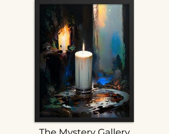 Vintage Christmas Candle Print, Winter Decor, Dark Cottagecore Wall Art, Gothic Christmas