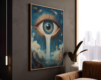 Surreal Landscape, Maximalist Decor, Moody Wall Art Prints, Vintage Oil Painting Poster, Dark Academia Decor, Retro poster