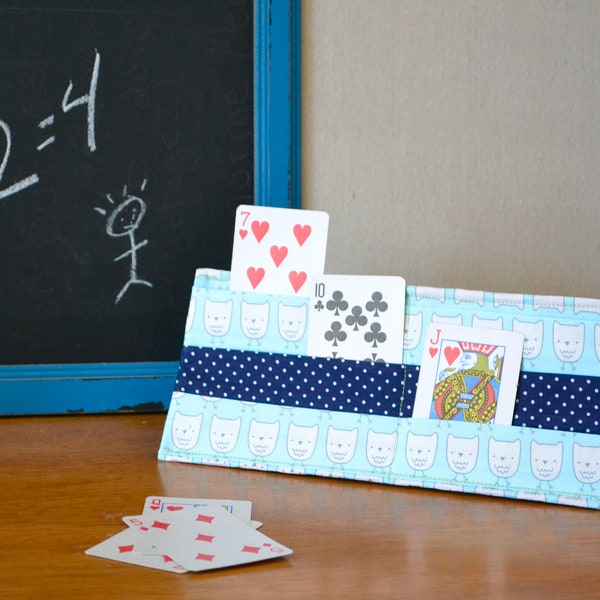 children's card holder, Kids and Adult Playing Card Game Organizer,holder for playing cards,Foldable holder for playing cards,sewing  fabric