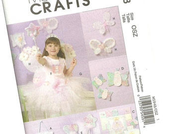 MCCALLS PATTERN M5948 princess fairy decor with tutu, fairy wings and wand, young girls sizes, new and uncut