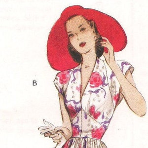 BUTTERICK PATTERN B5209, retro throwback of 1947 butterick, new and uncut, ladies' summer dresses, two styles, sizes 14, 16, 18, and 20 image 3