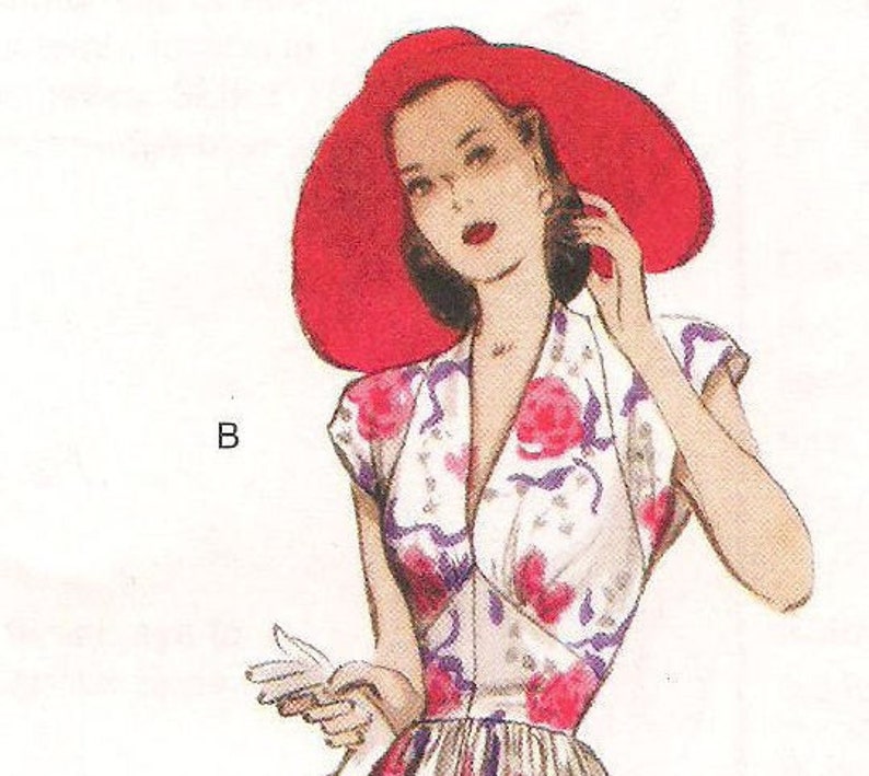 BUTTERICK PATTERN B5209, retro throwback of 1947 butterick, new and uncut, ladies' summer dresses, two styles, sizes 14, 16, 18, and 20 image 3