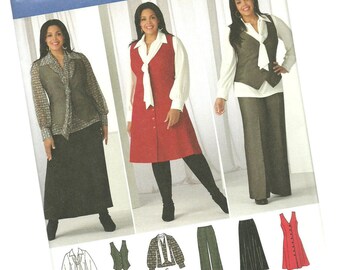 SIMPLICITY PATTERN 2566 sizes 10, 12, 14, 16, and 18  khaliah ali collection career wardrobe, blouse, scarf, vest, new and uncut