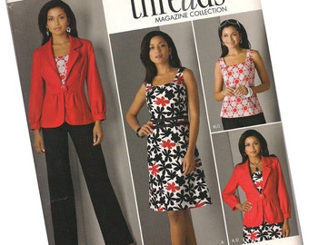 SIMPLICITY 2703 Threads Collection by Simplicity, ladie's blazer, dress, tank, and sundress, sizes 8, 10, 12, 14, and 16, new and uncut