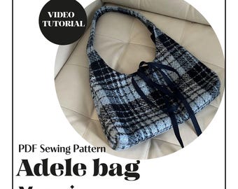 Adele bag, PDF pattern, women bag pattern, easy pattern, video tutorial + sewing instructions
