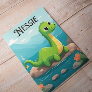 Nessie Greetings Card: Scottish Loch Ness Monster Gift Card