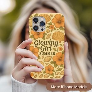 Vintage Floral Seashell Pattern Phone Case, Beachy Tropical Phone Case, Summer Flowers iPhone 16 15 14 13 Cover, Samsung Galaxy S25 S24 S23