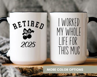 Tazza personalizzata per la pensione, divertente tazza da caffè per pensionati, regalo personalizzato per collega, regalo di pensionamento per amico