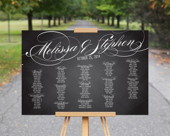 Wedding Seating Chart Poster Printing