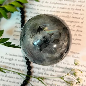 Medium Labradorite Sphere • Crystal Sphere •Crystal Ball • Rainbow Flash • Aura Protection • Tranformation