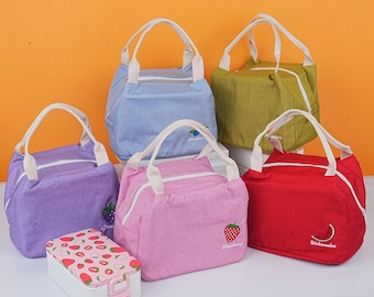Blue Daisy Insulated Lunch Bag for Women reusable Lunch Cooler for School office picnic outdoors premium Waterproof Fabric ideal Floral Gift Etsy