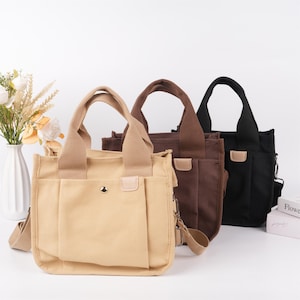 NEU! Mittelgroße japanische Canvas Crossbody-Handtasche, Canvas-Tasche mit mehreren Taschen, strapazierfähige Schicht, Windeltasche für Geburtstag, Sommer / Strandgeschenk