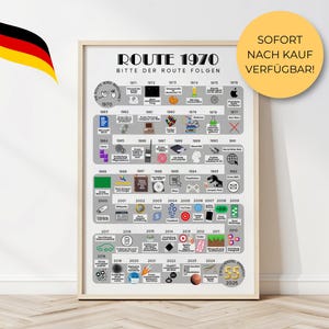 1970 55. Geburtstag I Jahrgangsposter Meilensteine I Geburtstagsgeschenk zum 55. für Männer und Frauen I Sofort zum Ausdrucken PDF und PNG