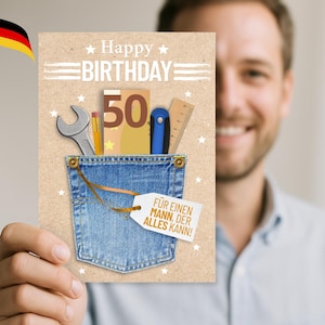 Geldgeschenk voor mannen om af te drukken – A3, A4, A5 met & zonder afloop + PNG | Grappige verjaardagskaart DIY | Afdrukbaar cadeau-idee