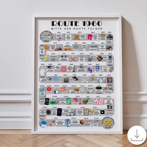 1960 65° compleanno I Poster dell'anno Traguardi I Regalo di 60° compleanno per uomini e donne I Stampabile all'istante