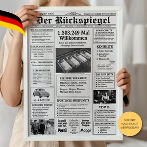 1965 60th Birthday I Vintage Poster Newspaper BRD I 60th Birthday Gift for Men and Women I Instantly Printable A3 A4 A5 PNG