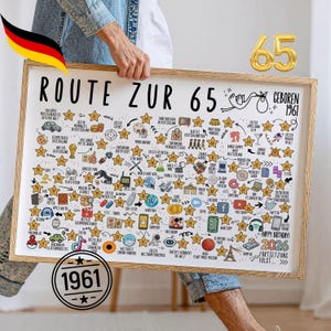 65.º cumpleaños de 1961 | Póster de hitos del año | Regalo de 65.º cumpleaños para hombres y mujeres | Impresión instantánea | Edición 2026