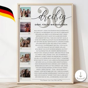 30 things we love you for - poster with photos - printable template - birthday gift for him or her - born in 1995