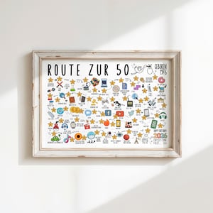 1976 50. Geburtstag Jahrgangsposter – Route zur 50 Zeitreise als digitaler Download DIN A1–A5 Bild 14
