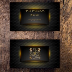 Customizable Luxury VIP Business Card with QR Code – Premium Black and Gold Design