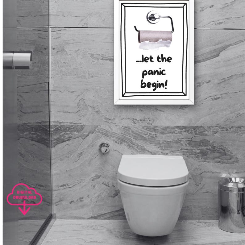 Funny Bathroom Wall Art Printable Aesthetic Trendy Toilet Restroom ...