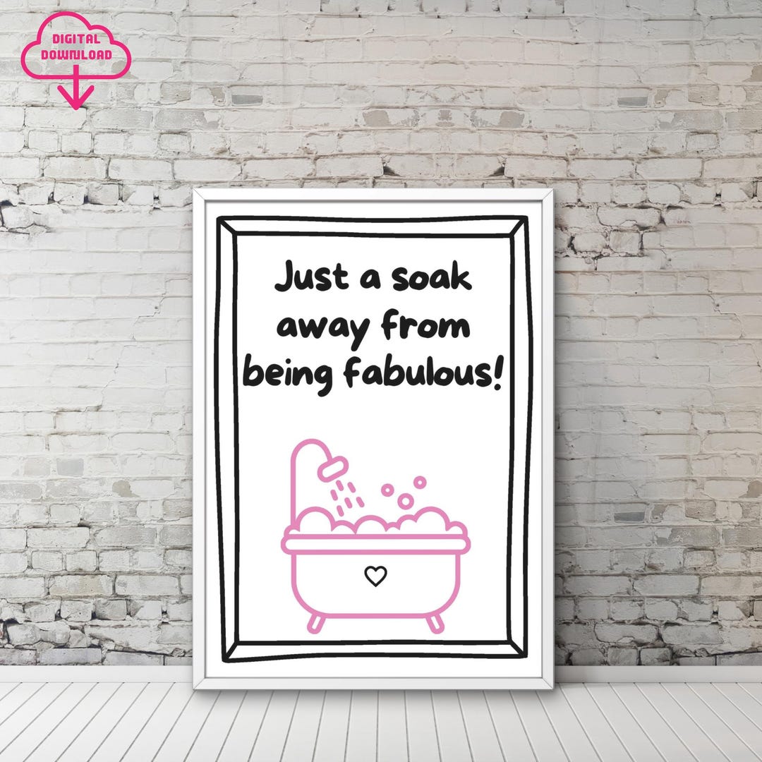 Funny Cute Aesthetic Bathroom Decor Trendy Restroom Printable Wall Art ...