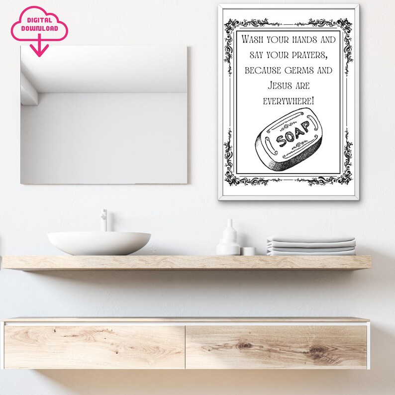Funny Bathroom Wall Art Decor Aesthetic Trendy Toilet Restroom