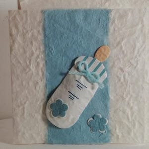 MINI GEBOORTEKAART in rijstpapier versierd met 3D-motief