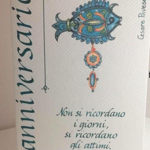 JUBILÄUMSkarte aus feinem Papier, illustriert mit Aquarellen
