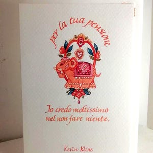 Biglietto PENSIONE in carta carta pregiata illustrati ad acquarello