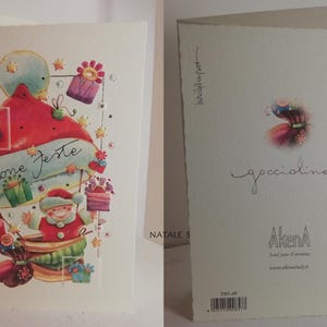 Biglietto NATALE in carta carta pregiata illustrati ad acquarello