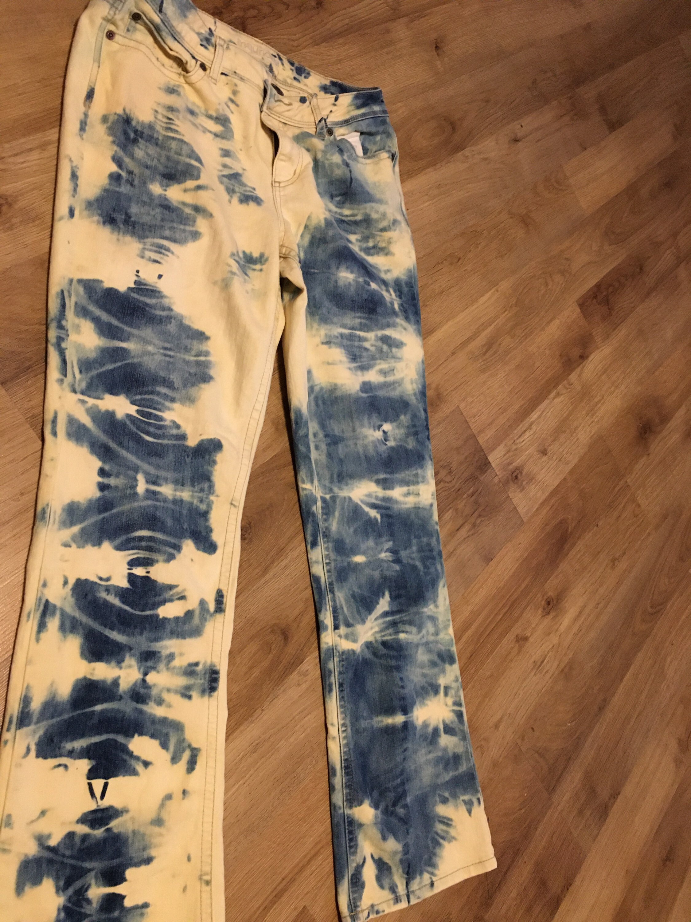 Bleach Dyed Womens Denim Jeans Tiedyed denim Jeans Womens Etsy