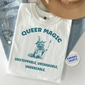 Queer Magie LGBTQ Pride Top, Pride Month T-Shirt, Lesben Bisexuell Retro Pride T-Shirt, lustiges TLW Pink T-Shirt