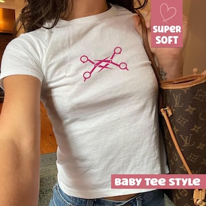Scissors Baby Tee, Funny Lesbian Bisexual Pride Shirt, LGBTQ Pride Month, Iconic Slogan Baby T-shirt, 90s  Vintage Tee Trending Print