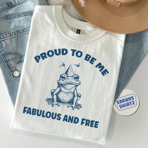 Proud To Be Me Fabulous And Free, LGBTQ Pride Top, Pride Month Tshirt, Lesbian Bisexual Retro Pride T-Shirt, Funny WLW Pink T-shirt