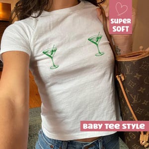 Dirty Martini Baby Tee: Y2K Cocktail Shirt