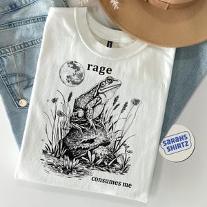 Rage Consumes Me Frog Shirt, Frog Pond TShirt, Meme Frog Shirt, Vintage Style Unisex T-Shirt, Nature Lover Gift, Funny Frog Retro Shirt