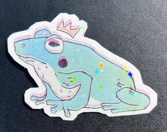 Frog sticker birthday gift frog sticker frog sparkly sticker holographic frog cute